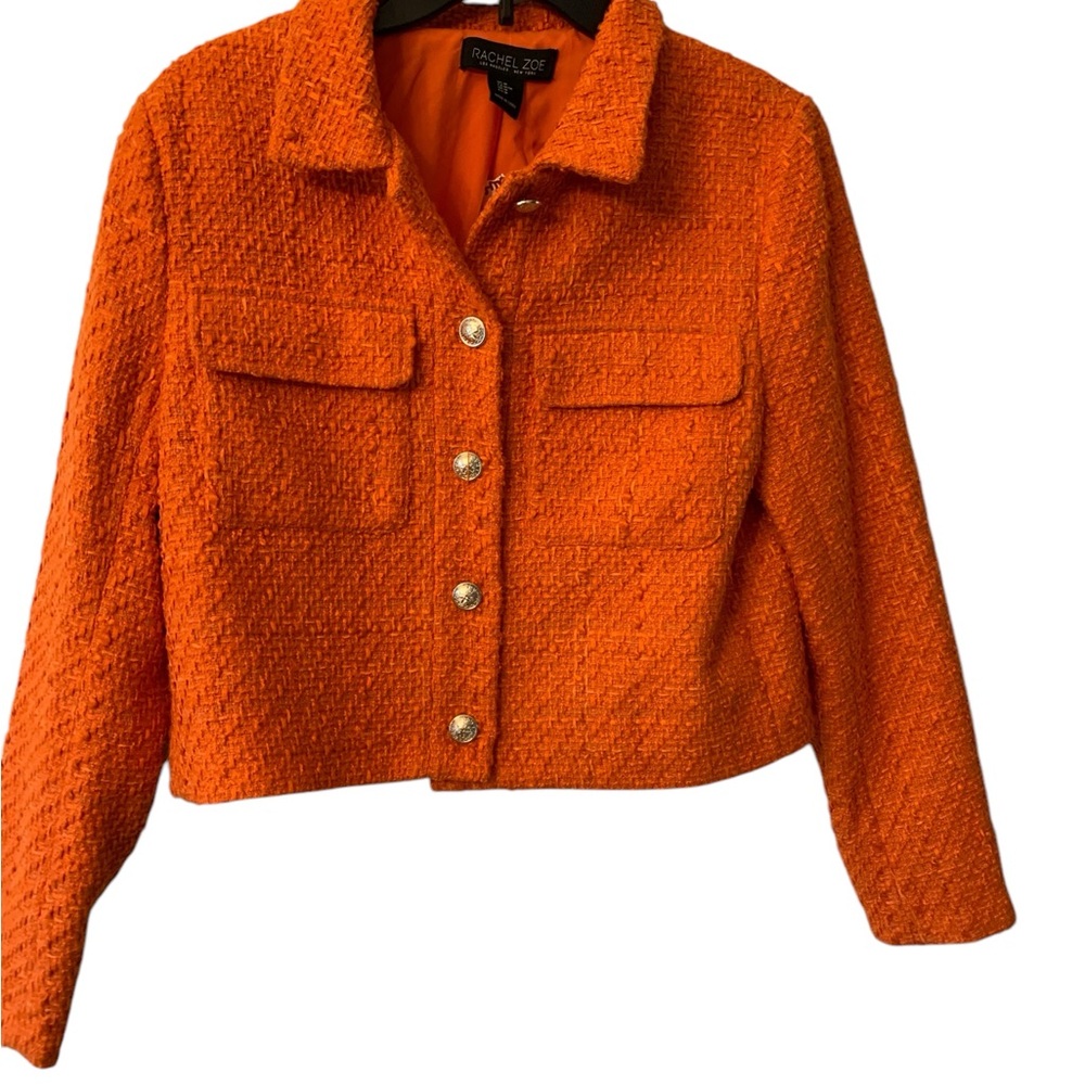 Rachel Zoe Women's Orange Tweed Jacket